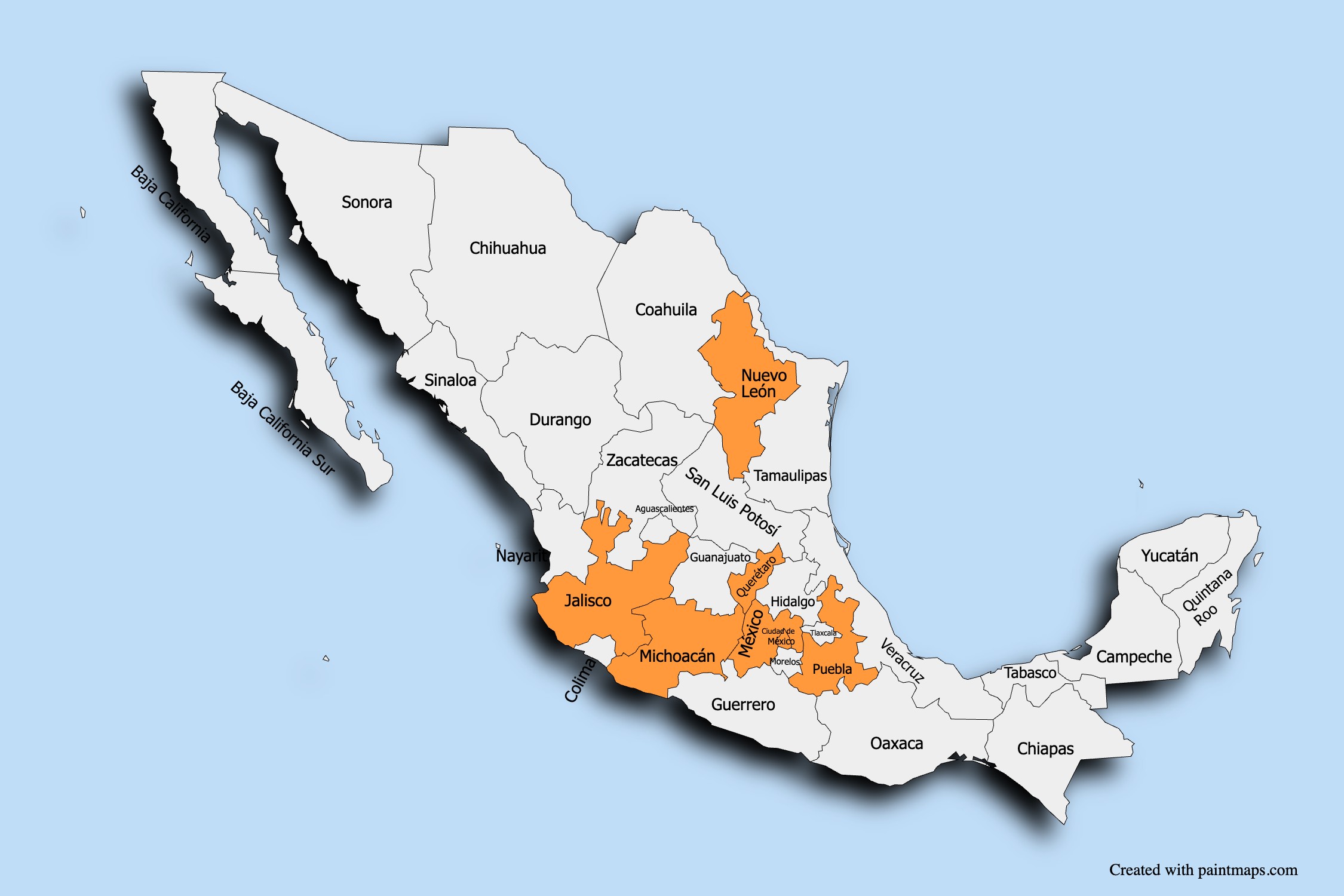 Mapa de la República Mexicana
