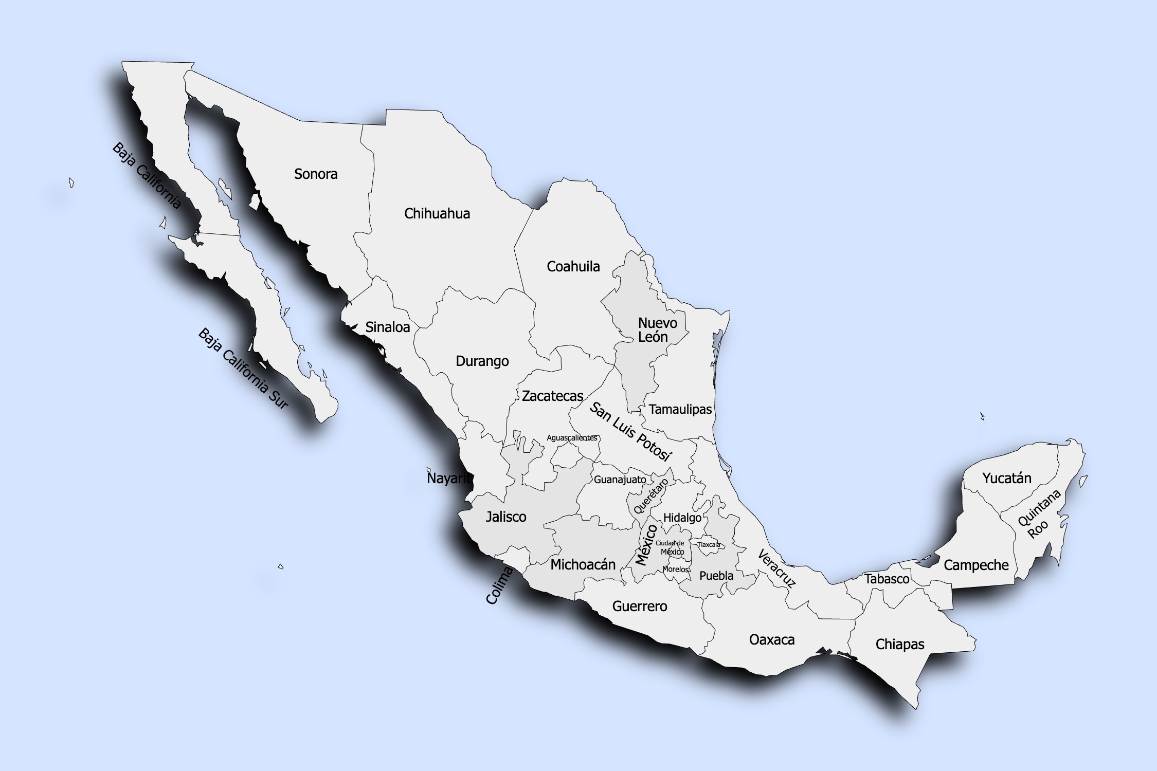 Mapa de la República Mexicana